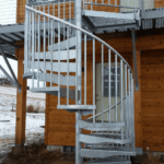 Continuous Sleeve Galvanized Steel Spiral Staircase