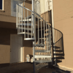 Continuous Sleeve Galvanized Steel Spiral Staircase