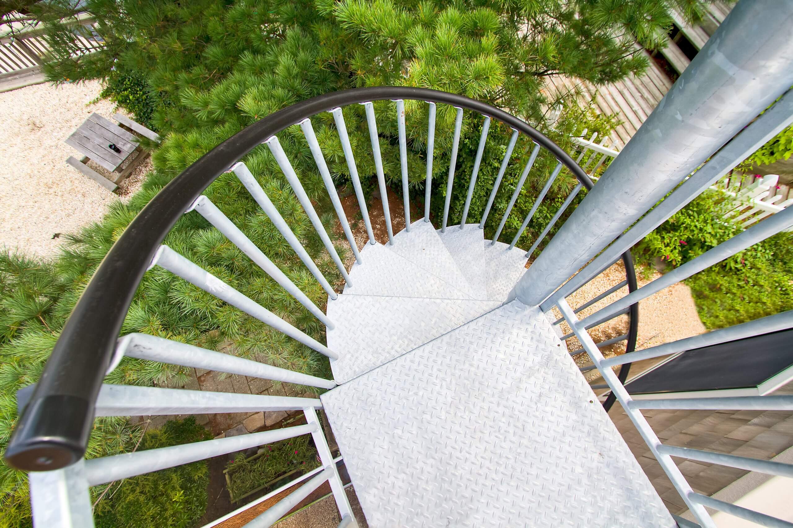 galvanized spiral staircase