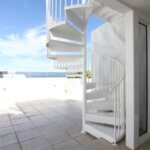 Beachfront Roof Deck with White Aluminum Stair