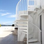 Beachfront Roof Deck with White Aluminum Stair