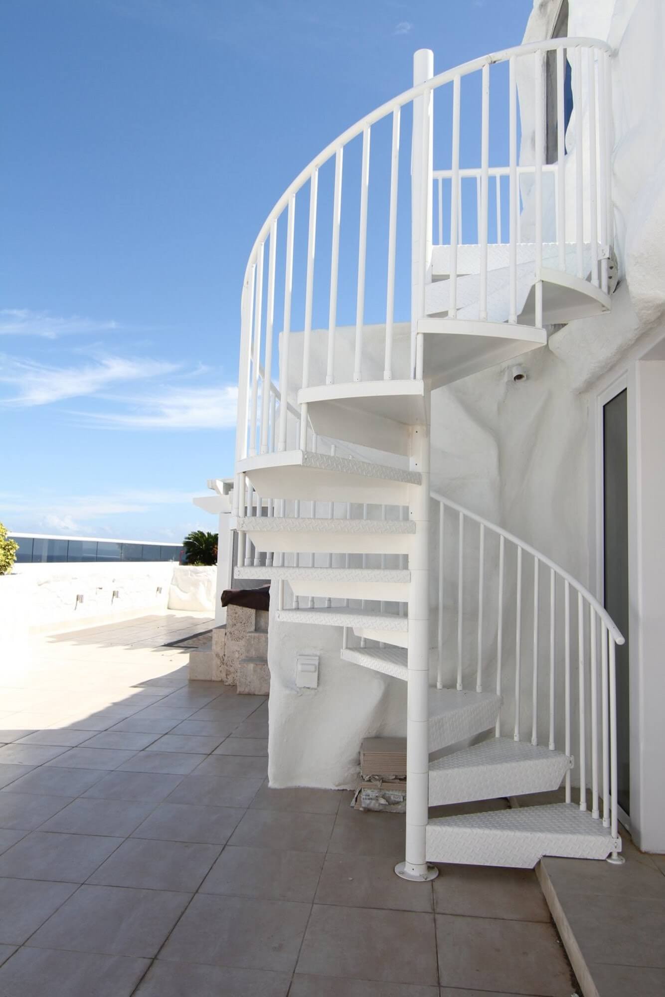 Beachfront Roof Deck with White Aluminum Stair