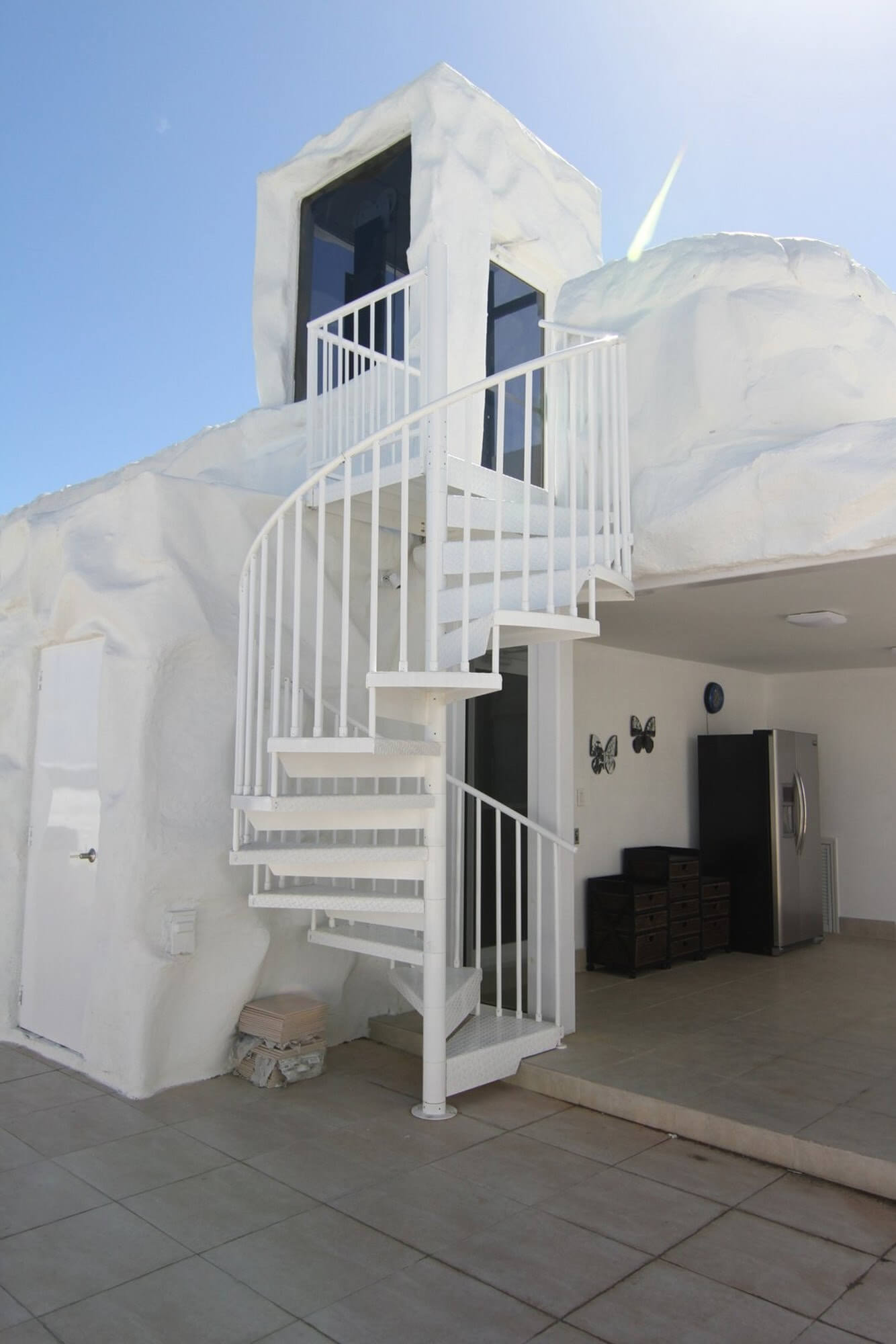 Beachfront Roof Deck with White Aluminum Stair