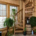 Rural Home with Decorative, Solid Wood Staircase