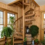 Rural Home with Decorative, Solid Wood Staircase