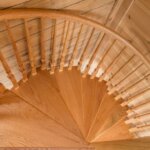 Rustic All Wood Stair in Rural Cabin