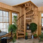 Rural Home with Decorative, Solid Wood Staircase