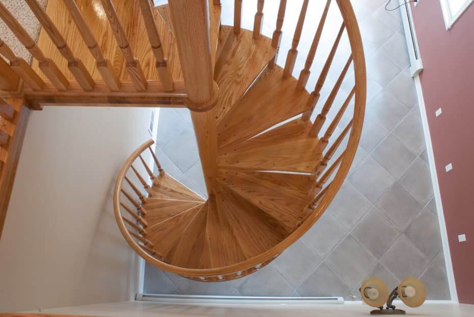 Loft with Traditional All Wood Staircase