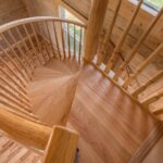 Rustic All Wood Stair in Rural Cabin