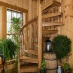 Rural Home with Decorative, Solid Wood Staircase