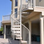 Raised Deck Spiral Stair with Wood Accents
