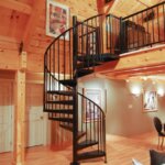 Rustic Home with Black Steel Staircase