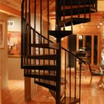 Rustic Home with Black Steel Staircase