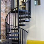 Office with Black Steel Stair