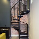 Office with Black Steel Stair