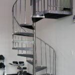 Gym with Unfinished, Steel Spiral Staircase