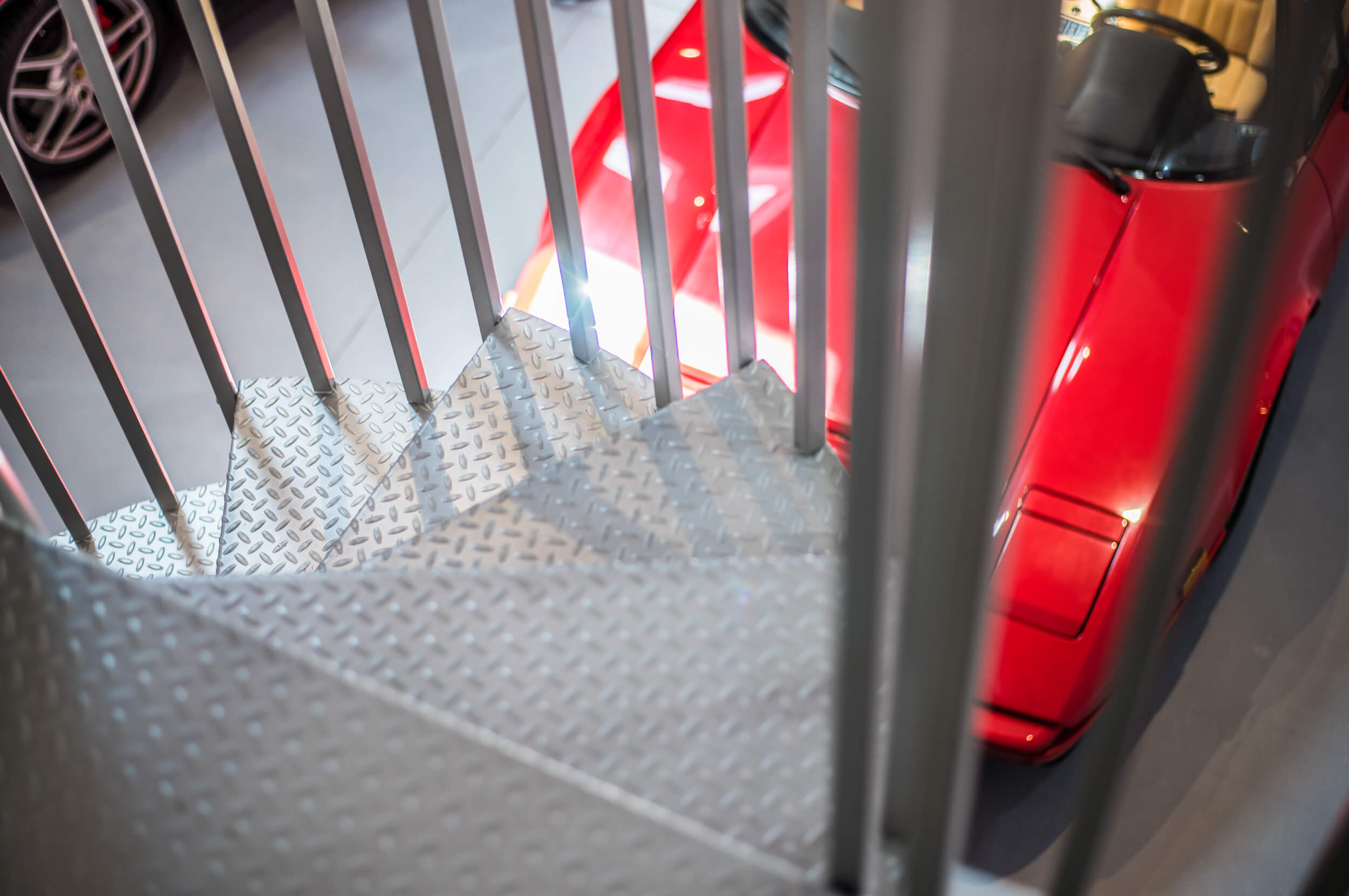 Birds Eye Garage Spiral Staircase