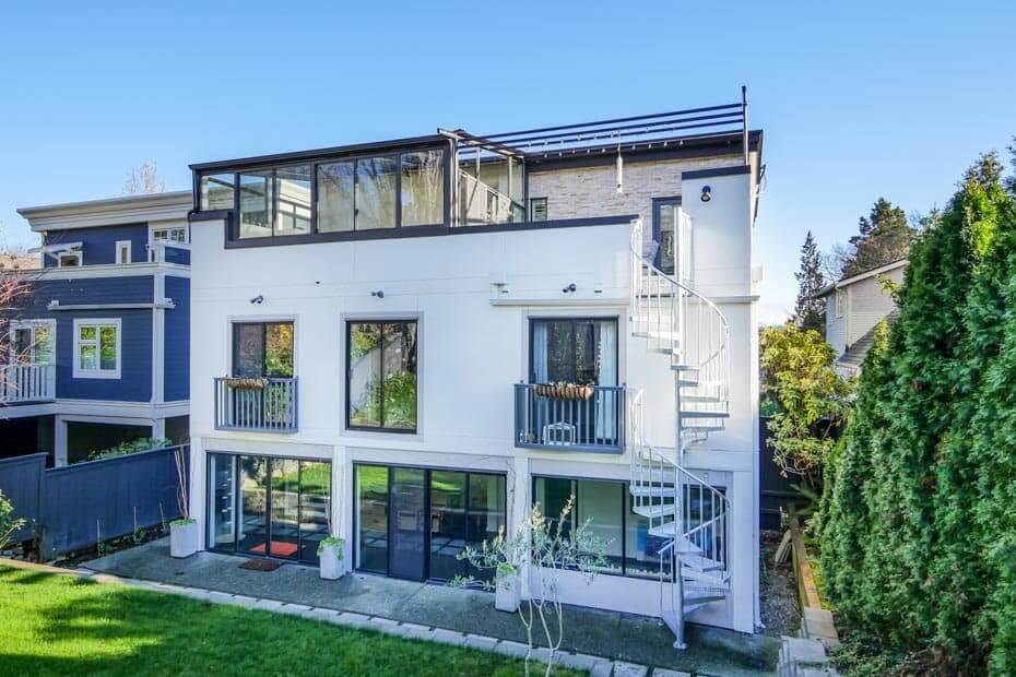 West Coast Home with Multi-Story Galvanized Steel Stair