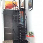 Modern Home with Adjustable Sleeve, Steel Spiral Stair
