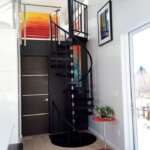 Modern Home with Adjustable Sleeve, Steel Spiral Stair
