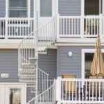 Shore Home with Two-Story, Galvanized Spiral Stair