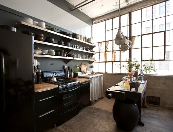 Loft-kitchen-with-open-shelving