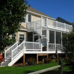 Waterfront Home with White Aluminum Deck Stair