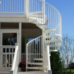 Waterfront Home with White Aluminum Deck Stair