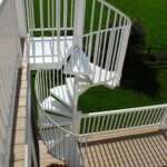 Waterfront Home with White Aluminum Deck Stair