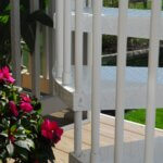 Waterfront Home with White Aluminum Deck Stair