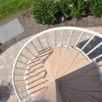 Raised Deck Spiral Stair with Wood Accents