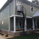 Steel Econo Custom Plate Exterior Spiral Stair