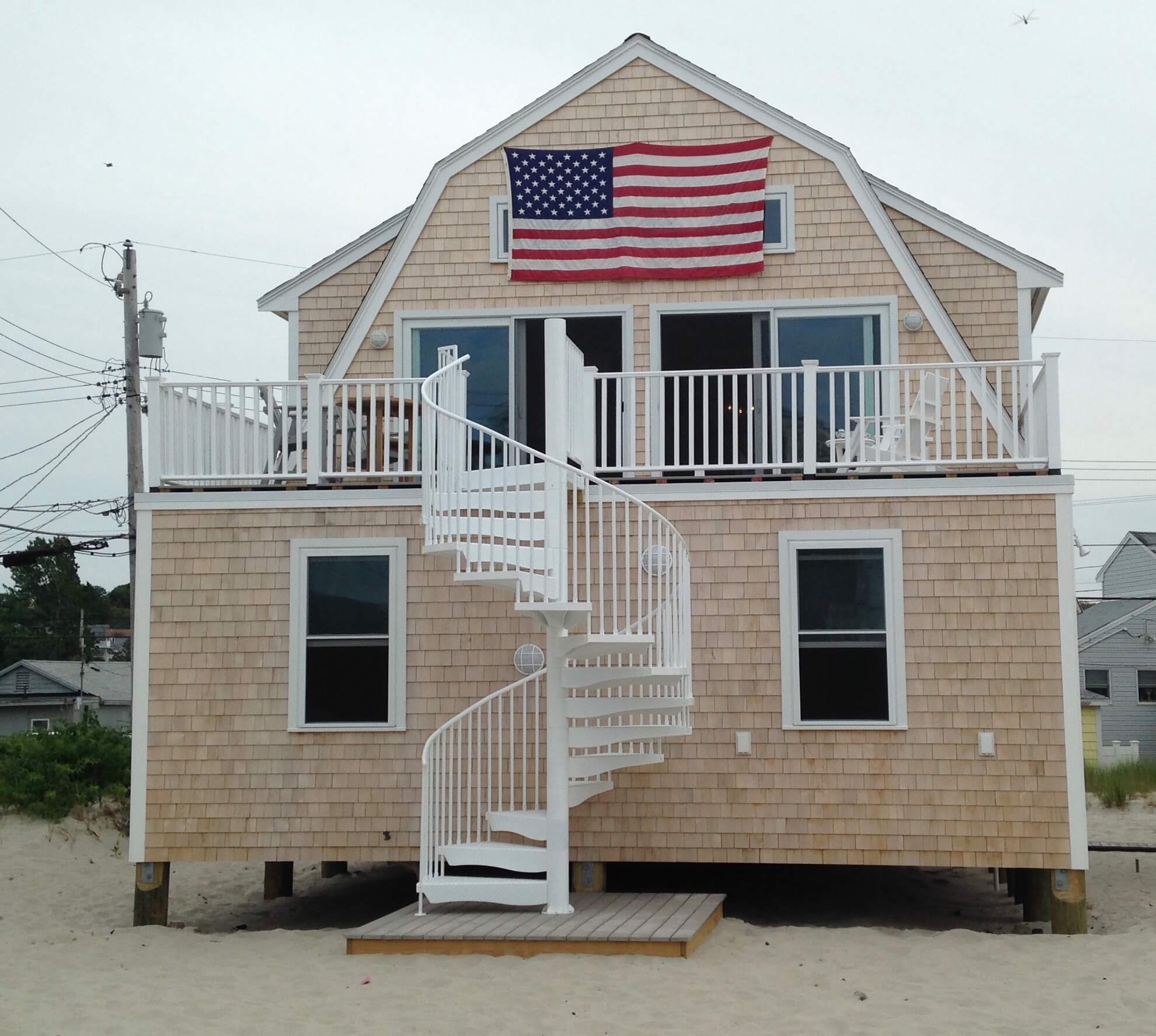 White Powder coat aluminum spiral staircase