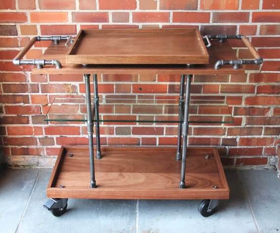 industrial loft furniture bar cart