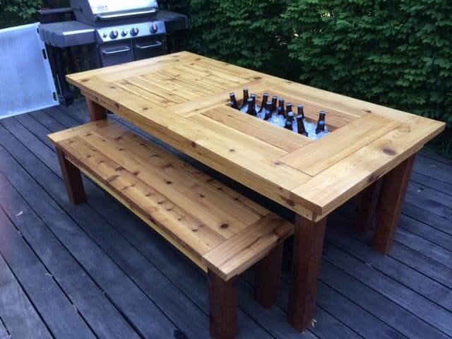 cooler in table