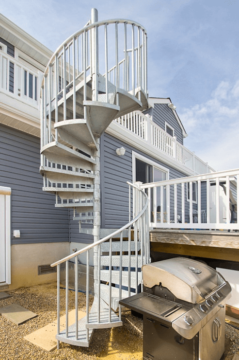 outdoor galvanized spiral staircase