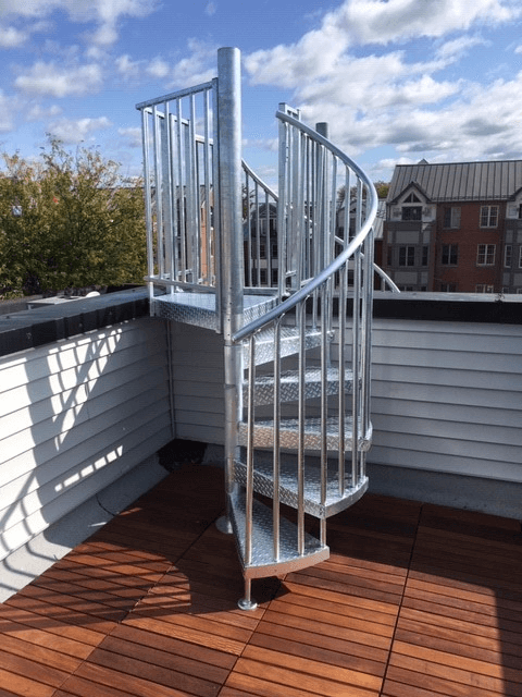 outdoor spiral staircase