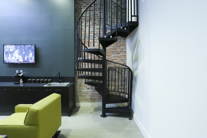 industrial mezzanine loft stair design