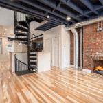 modern apartment steel spiral staircase