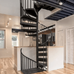 modern steel spiral staircase