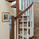 narrow all wood spiral stairs