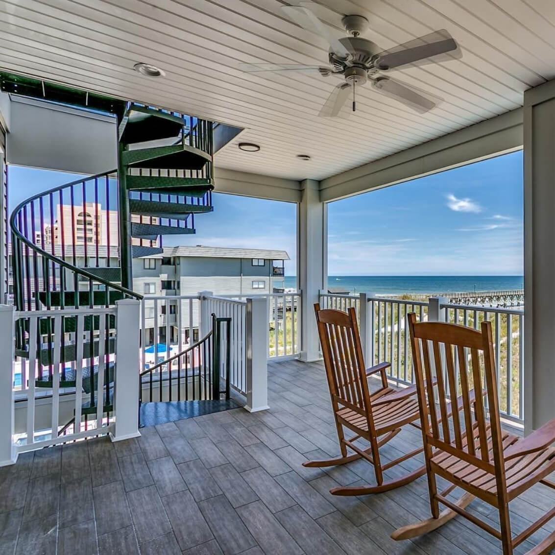 maintenance free beach front spiral stair