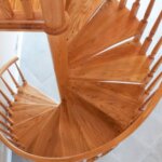 Wooden Spiral staircase Bird Eyes View