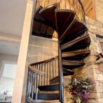 Spiral Stair Glossary Forged Iron Spiral Stair with Wood Tread Covers
