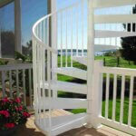 Waterfront Home with White Aluminum Deck Stair