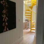 Yellow Powder Coated Aluminum Spiral Staircase