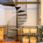 galvanized modern spiral staircase