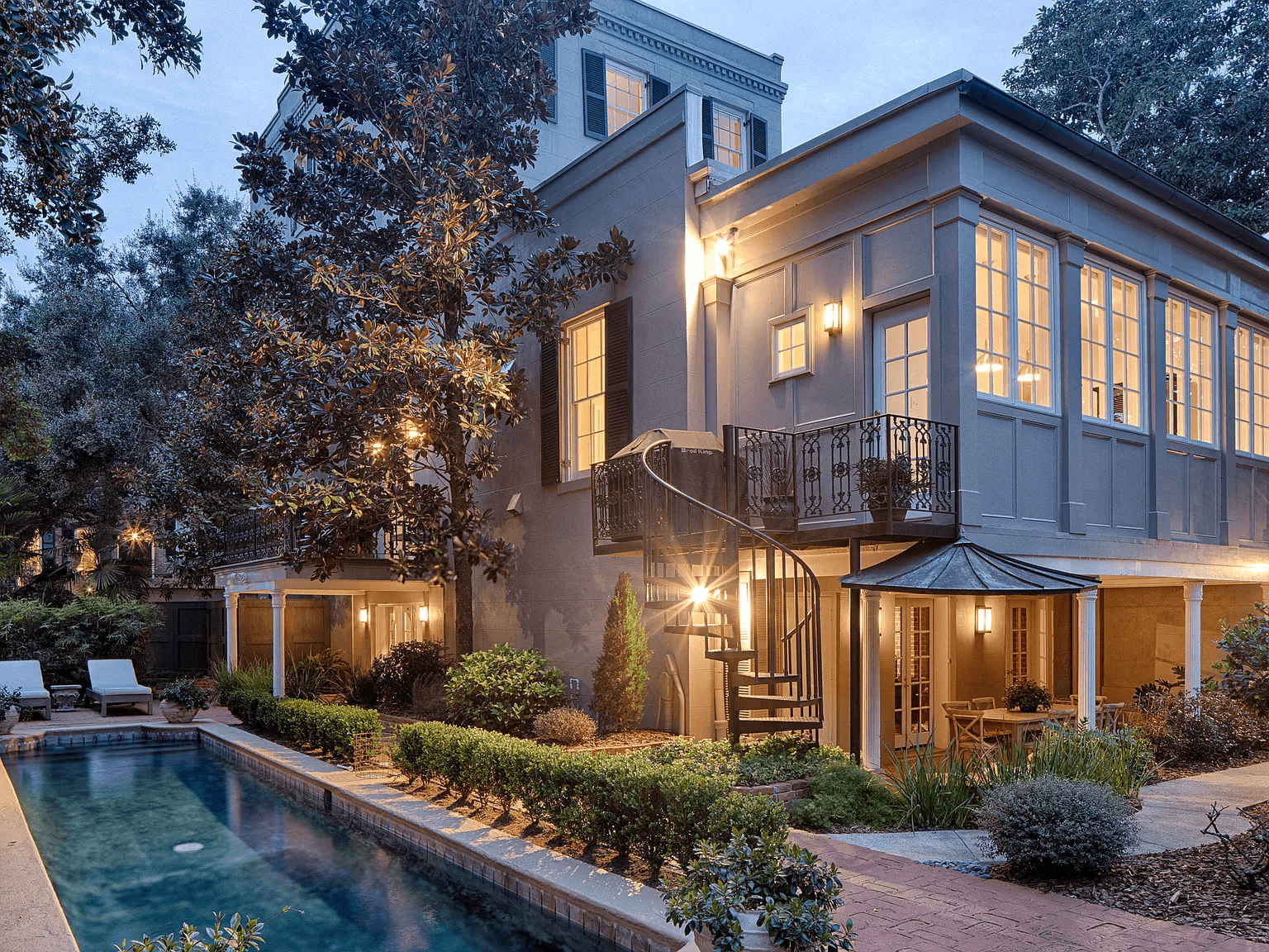 Elegant Styled Outdoor Spiral Staircase by Salter