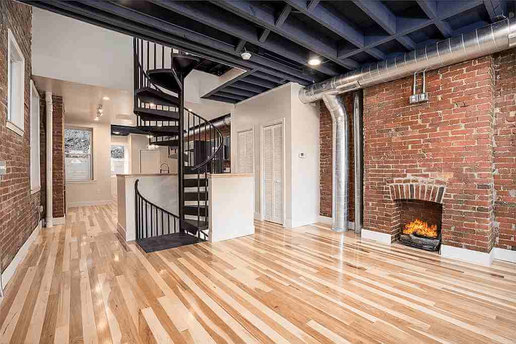 modern apartment steel spiral staircase