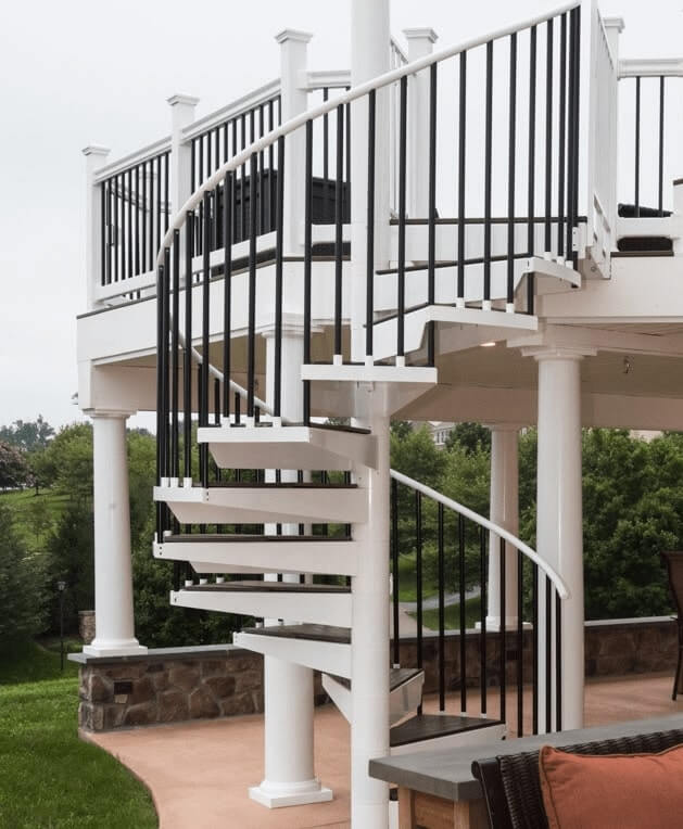 wide outdoor spiral stair